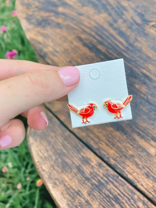 Cardinal Signature Enamel Studs by Prep Obsessed