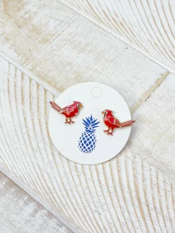 Cardinal Signature Enamel Studs by Prep Obsessed