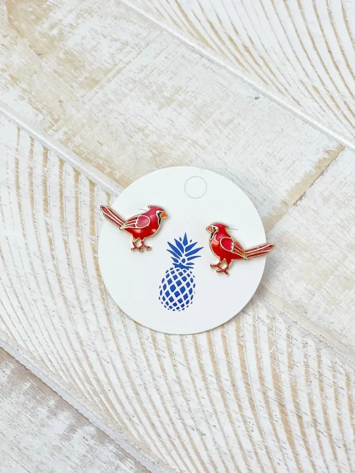 Cardinal Signature Enamel Studs by Prep Obsessed