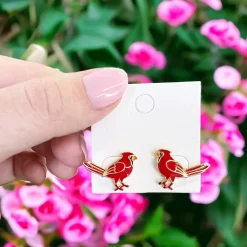 Cardinal Signature Enamel Studs by Prep Obsessed
