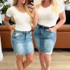 Carol High Rise Rigid Magic Denim Skirt by Judy Blue
