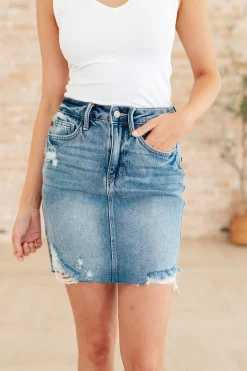 Carol High Rise Rigid Magic Denim Skirt by Judy Blue