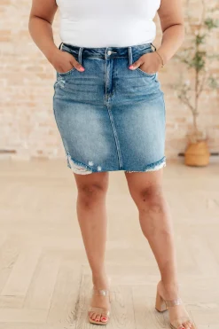 Carol High Rise Rigid Magic Denim Skirt by Judy Blue
