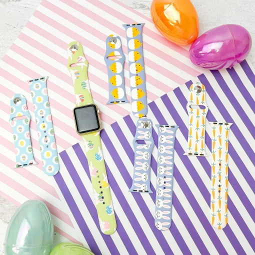 Carrot Printed Silicone Smart Watch Band
