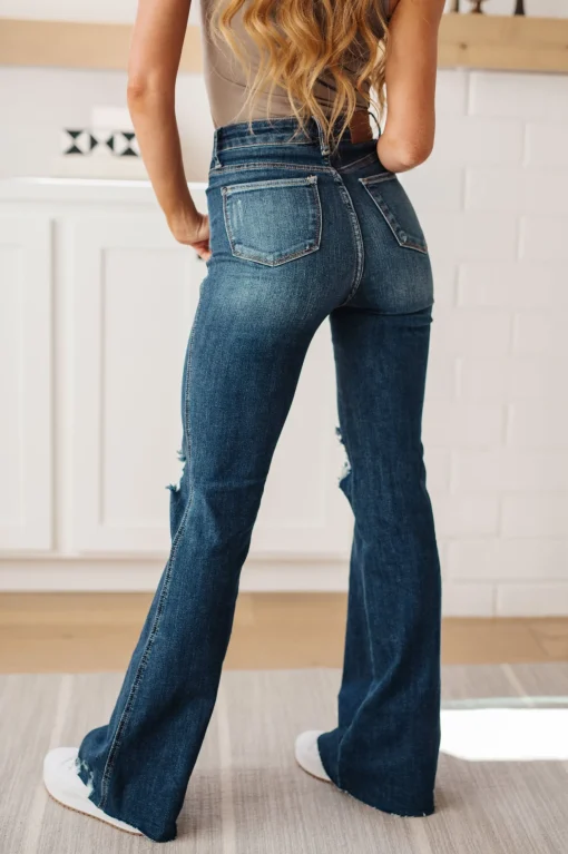 Cassandra High Rise Control Top Distressed Flare Jeans by Judy Blue