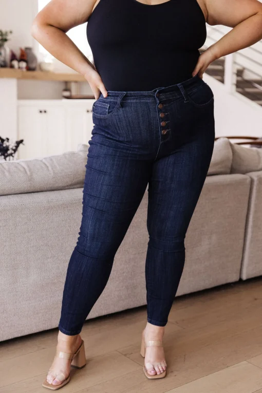 Celecia High Waist Hand Sanded Resin Skinny Jeans by Judy Blue