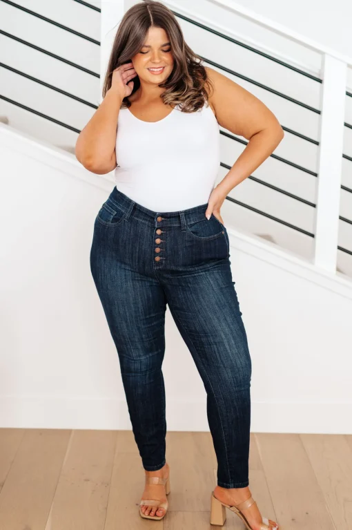 Celecia High Waist Hand Sanded Resin Skinny Jeans by Judy Blue