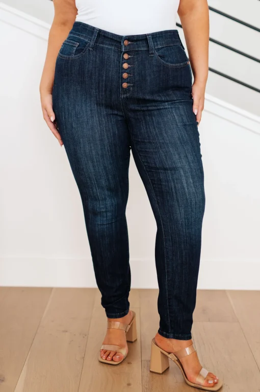Celecia High Waist Hand Sanded Resin Skinny Jeans by Judy Blue