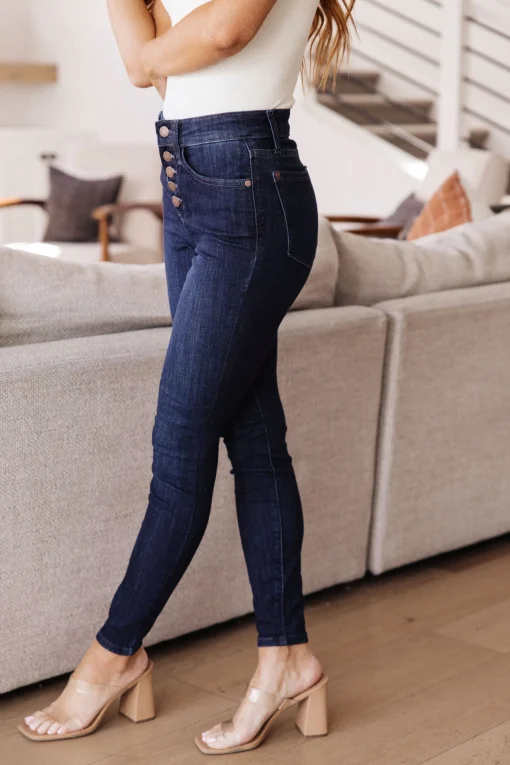 Celecia High Waist Hand Sanded Resin Skinny Jeans by Judy Blue