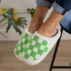 Checked Out Slippers in Green