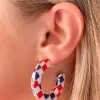 Checkered Acrylic Hoop Earrings