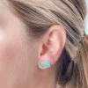 Cheer Signature Enamel Stud Earrings by Prep Obsessed