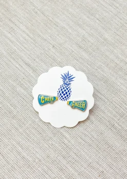 Cheer Signature Enamel Stud Earrings by Prep Obsessed