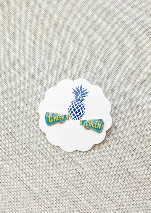 Cheer Signature Enamel Stud Earrings by Prep Obsessed