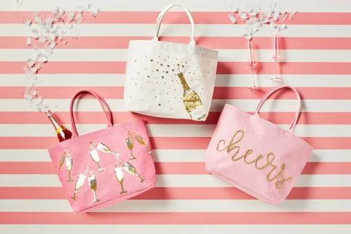 Cheers Sparkle Totes by Mud Pie