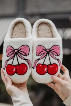 Cherry Bow Slippers Shoes  By Katydid
