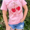 'Cherry-ish The Little Things' Mineral Wash Short Sleeve Tee by Simply Southern