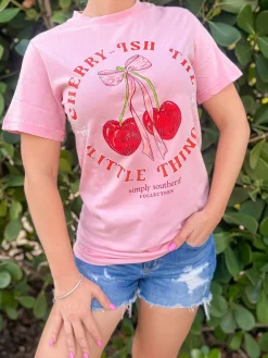 'Cherry-ish The Little Things' Mineral Wash Short Sleeve Tee by Simply Southern