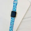 Chinoiserie Printed Silicone Smart Watch Band - Blue