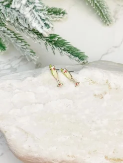 Christmas Bubbly Enamel Stud Earrings by Prep Obsessed