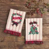 Christmas Velvet Applique Ruffle Towels by Mud Pie