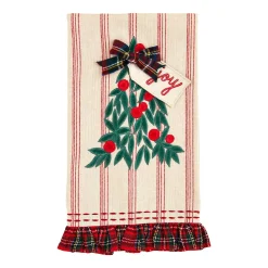 Christmas Velvet Applique Ruffle Towels by Mud Pie