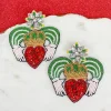 Claddagh Beaded Dangle Earrings