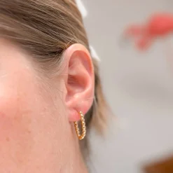 Classic Gold Oval Hoop Earrings