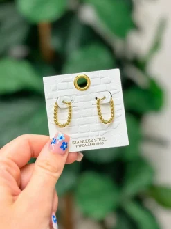 Classic Gold Oval Hoop Earrings