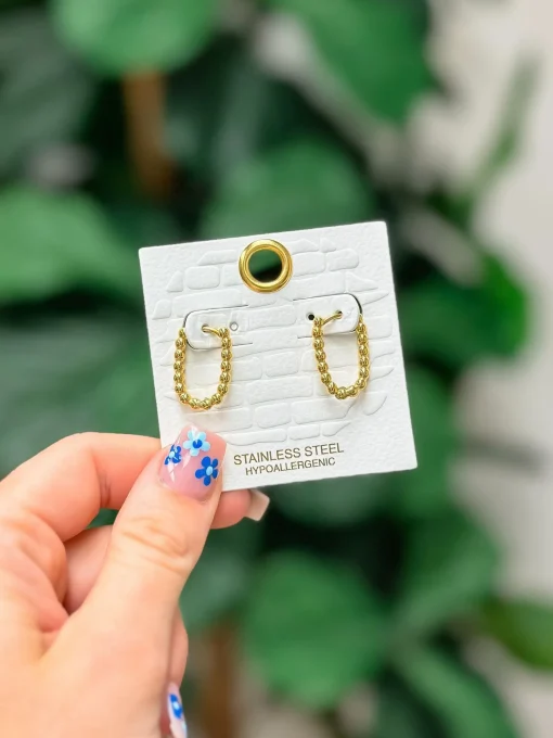 Classic Gold Oval Hoop Earrings