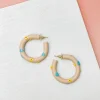 Clay Flower Hoop Earrings - Blush