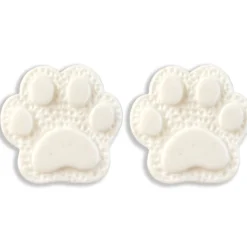 Clay Paw Print Stud Earrings - White