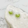 Clear Shaker Stud Earrings - Avocado