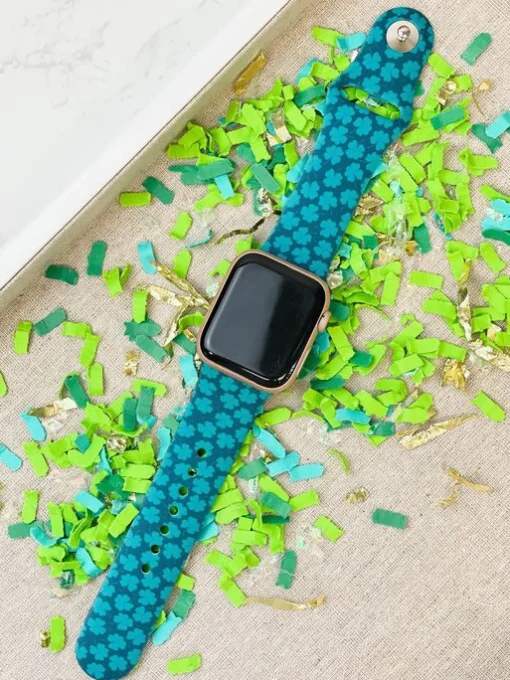 Clover Printed Silicone Smart Watch Band