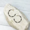 Coated Metal Beaded Hoop Earrings - Gray Multi