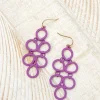 Coil Statement Dangle Earrings - Purple