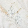 Coil Statement Dangle Earrings - White