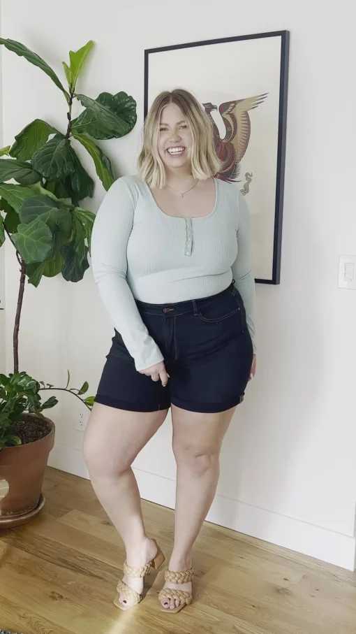 Count On Me Ribbed Bodysuit in Sage