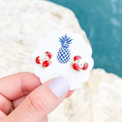 Crab Signature Enamel Studs by Prep Obsessed