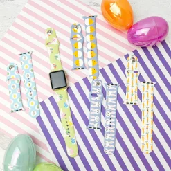 Crazy Chick Printed Silicone Smart Watch Band - Purple