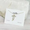 Crystal Bow Pendant Necklace - Gold