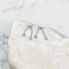 Crystal Bowtie Drop Earrings - Silver