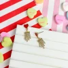 Crystal Fringe Heart Dangle Earrings