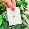 Crystal-Studded Gold-Dipped Heart Pendant Necklace
