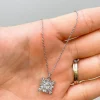Cubic Zirconia Cluster Pendant Necklace - Silver