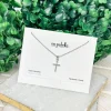 Cubic Zirconia Cross Pendant Necklace - Silver