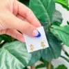 Cubic Zirconia Gecko Stud Earrings