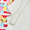 Cubic Zirconia 'Love' Pendant Necklace - Gold