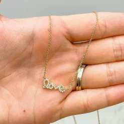 Cubic Zirconia 'Love' Pendant Necklace - Gold