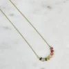 Cubic Zirconia Rainbow Pear Shape Stones Pendant Necklace